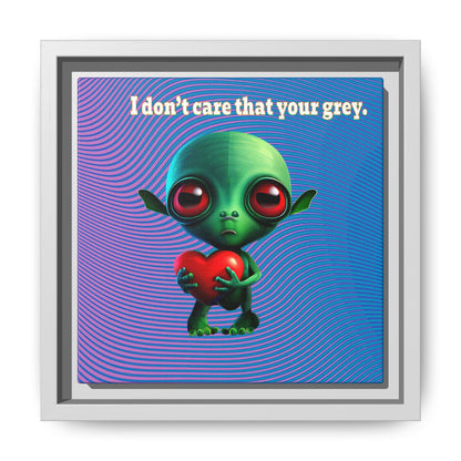 I don't care that your grey - framed canvas art (light blue-purple wave)