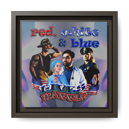 rw&b lives matter - framed canvas art (grey-pink wave)