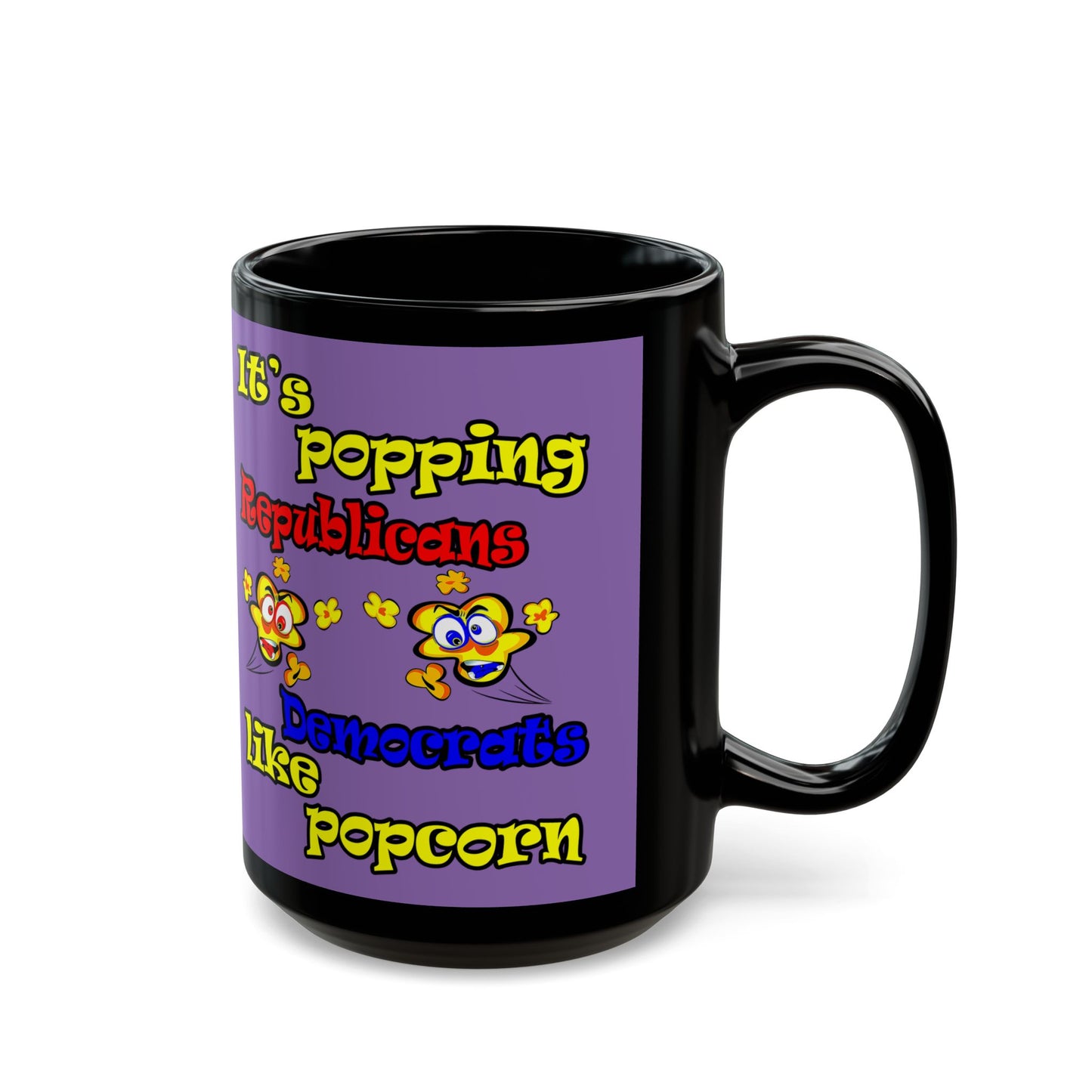 popping like popcorn - Black Mug (light purple)
