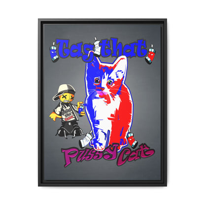 tag that - framed canvas art (grey-light grey)