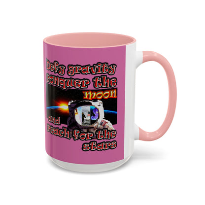 defy conquer reach - Accent Mug (light pink)
