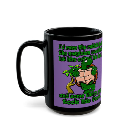 turtle race - Black Mug (light purple)