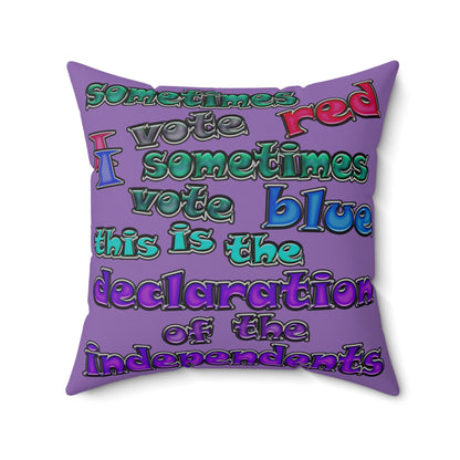 declaration of the independents - Faux Suede Square Pillow - (light purple)