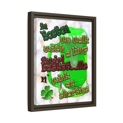 celtics logo - framed canvas art (white marble)