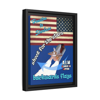 shoot for the stars - framed canvas art (dark blue)