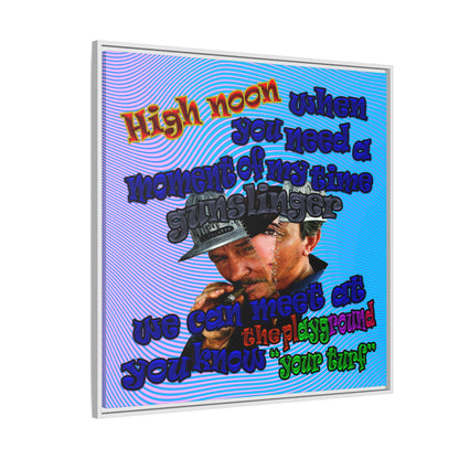 high noon - framed canvas art (light blue-purple wave)