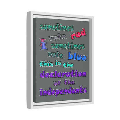 declaration of the independents - framed canvas art (dark grey)