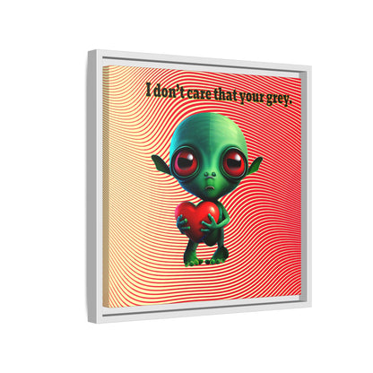 I don't care that your grey - framed canvas art (yellow-orange wave)