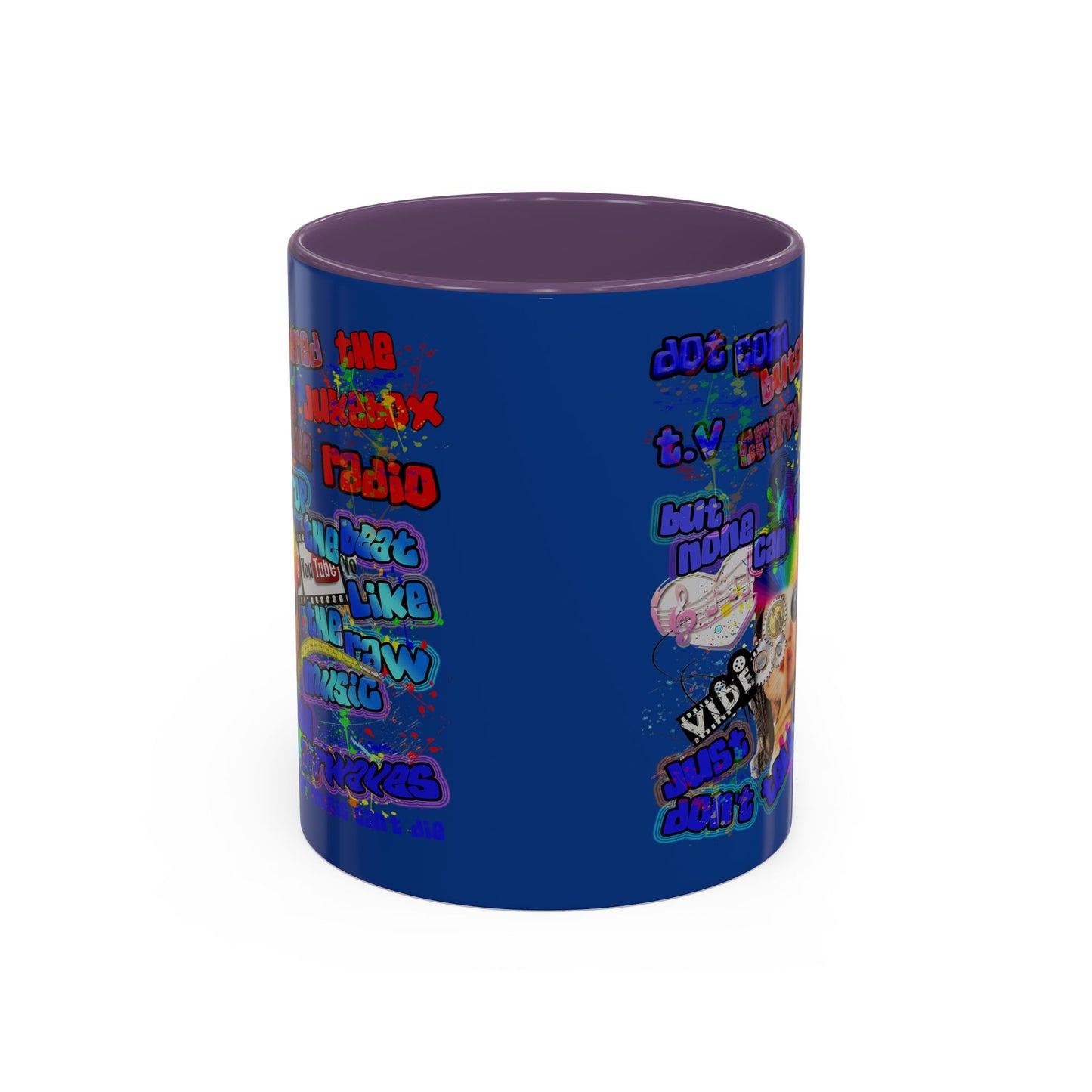 drop the beat - Accent Mug (dark blue)