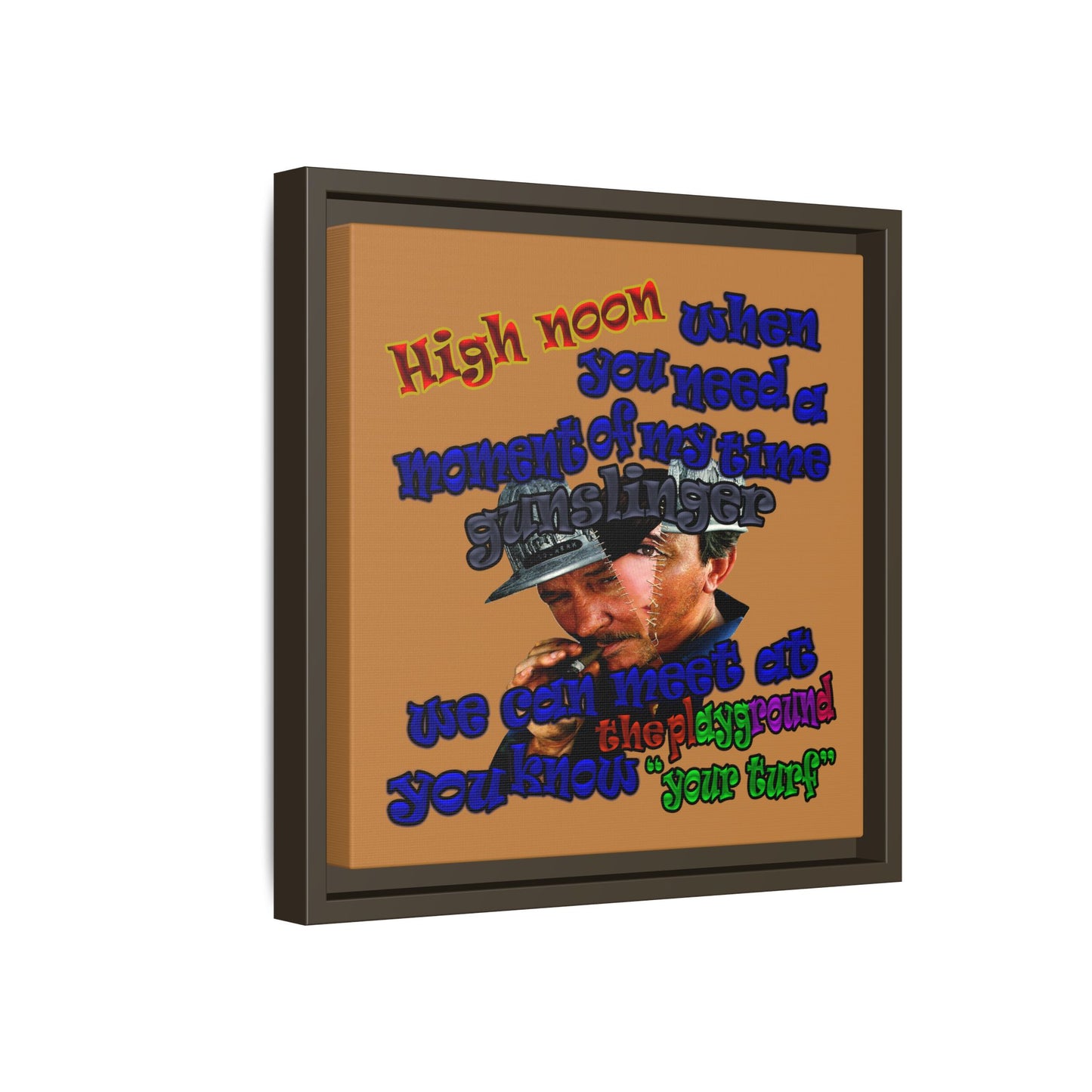 high noon - framed canvas art (light brown)