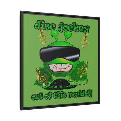 disc jockey - framed canvas art (green)