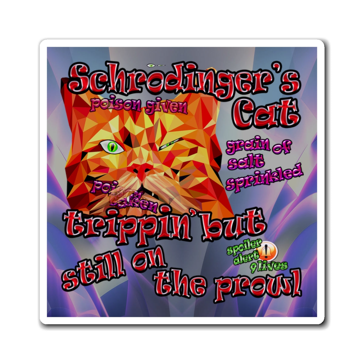 schrodinger's cat - Magnets - (grey-pink wave)