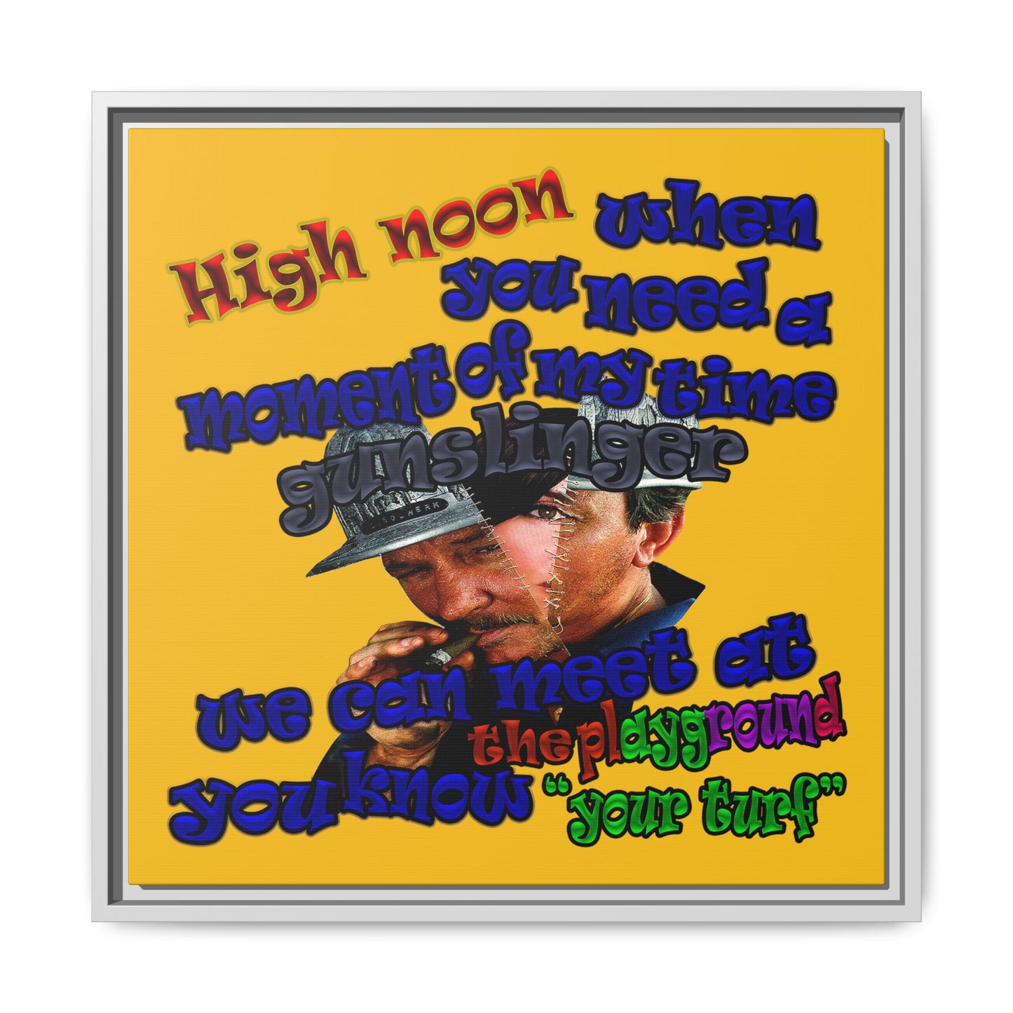 high noon - framed canvas art (yellow)