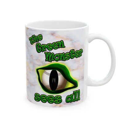 green monster - White Mug (white marble)