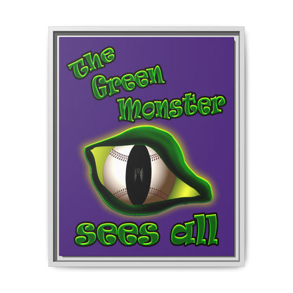 green monster - framed canvas art (purple)