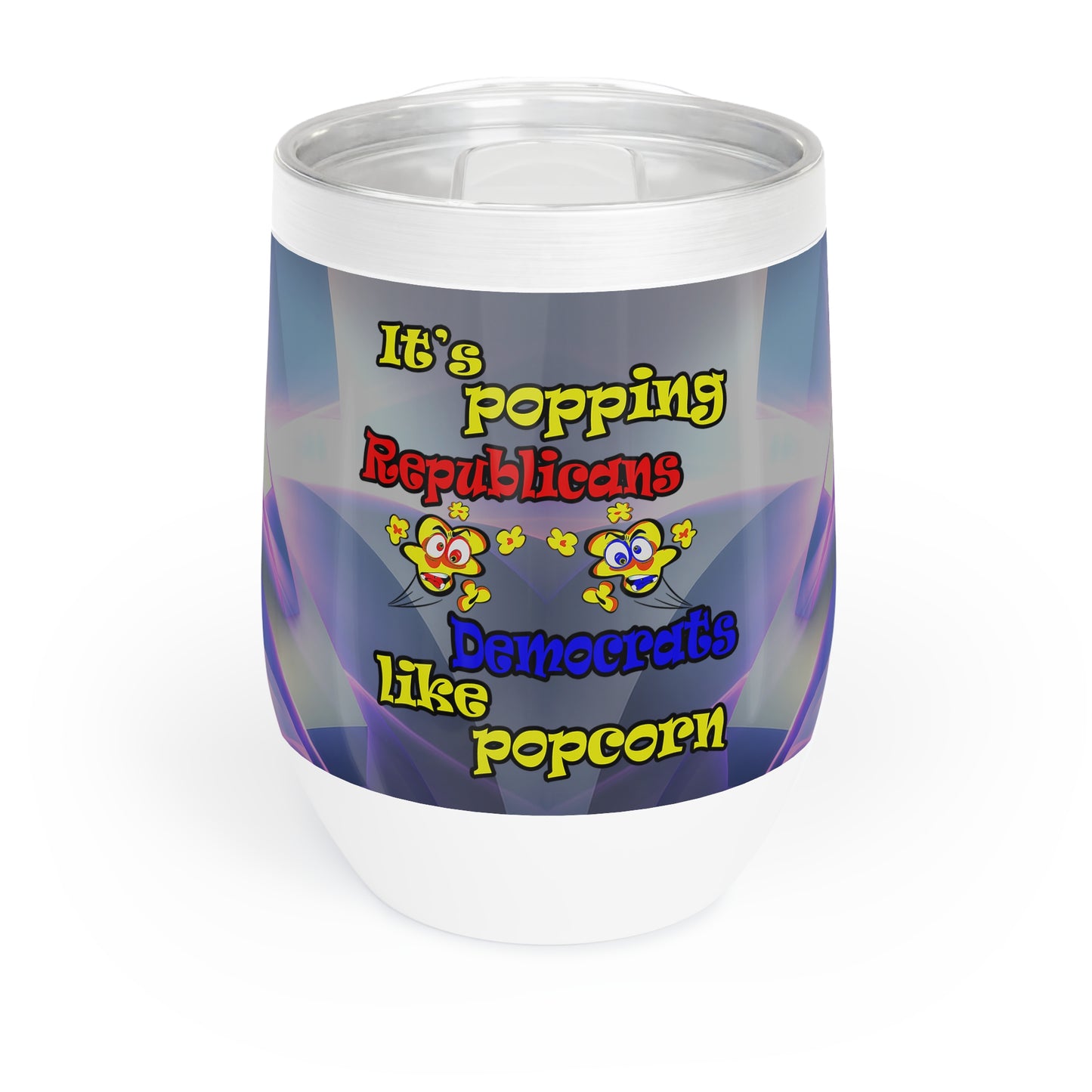 popping like popcorn - Chill Wine Tumbler (grey-pink wave)
