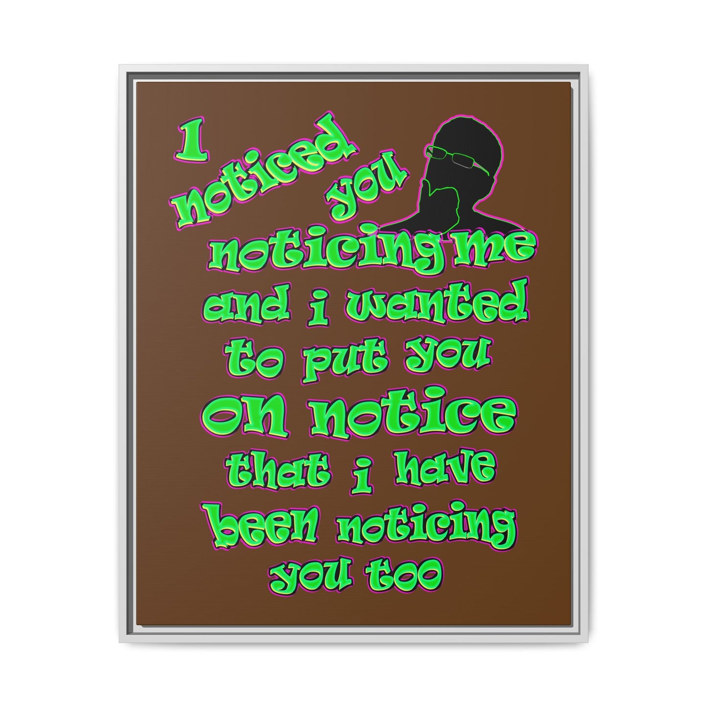 noticed you noticing - framed canvas art (brown)