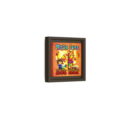 love peace - framed canvas art (burnt orange)