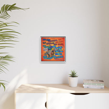 drop the beat - framed canvas art (burnt orange)