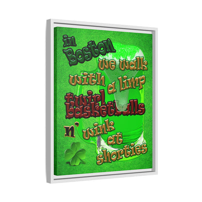 celtics logo - framed canvas art (green turf)