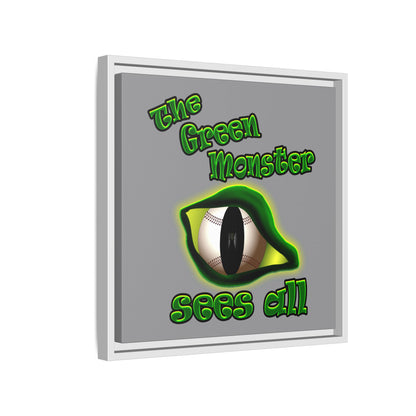 green monster - framed canvas art (grey)