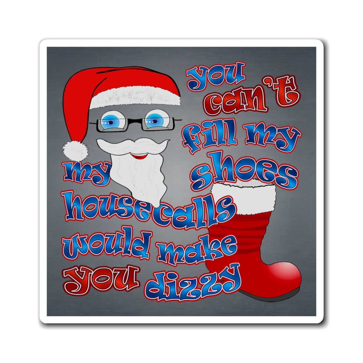santa's shoes - Magnets - (grey-light grey)