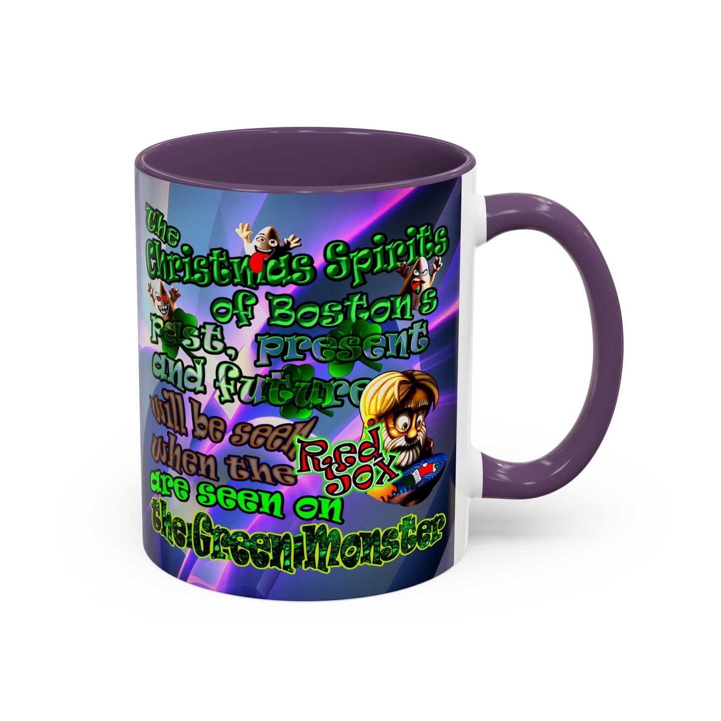 christmas spirits of boston - Accent Mug (grey-pink wave)