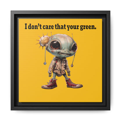 I don't care that your green - framed canvas art (yellow)