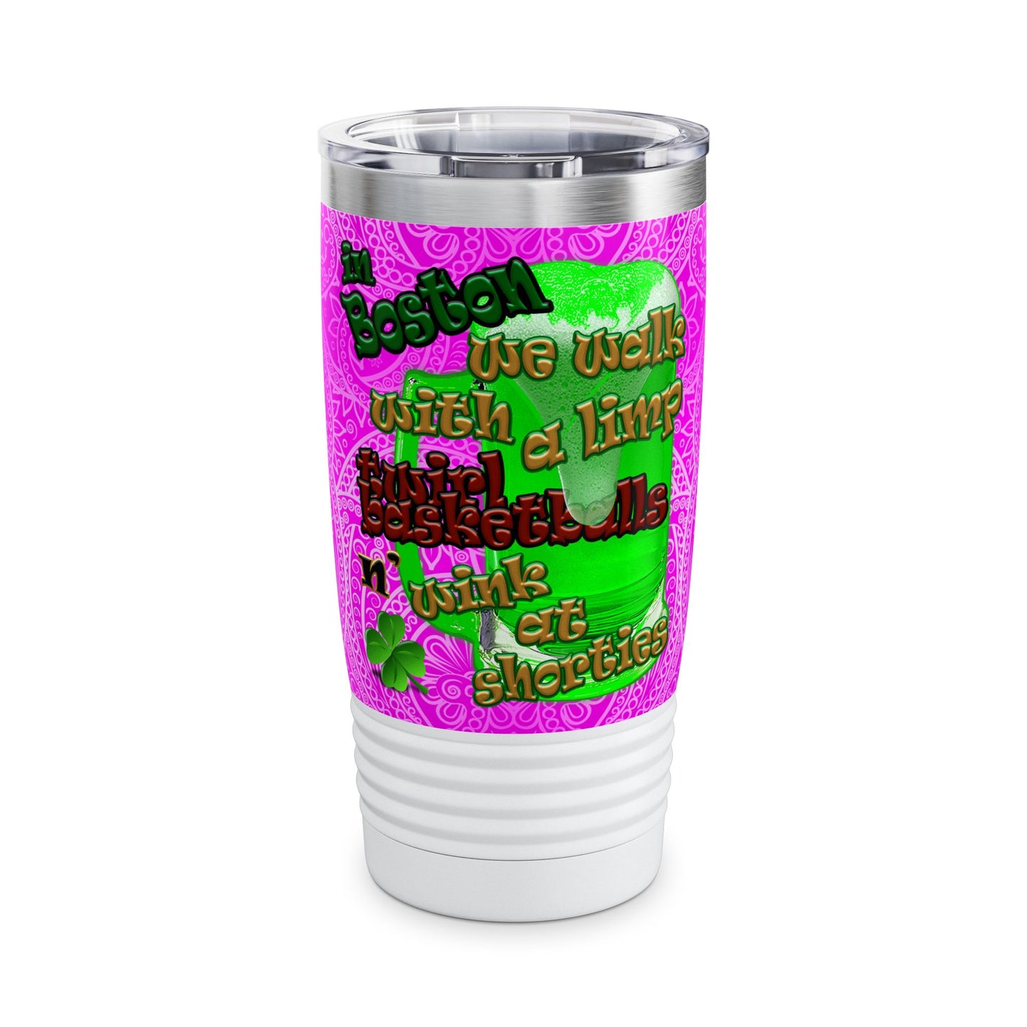 celtics logo - Ringneck Tumbler, 20oz (pink swirl)