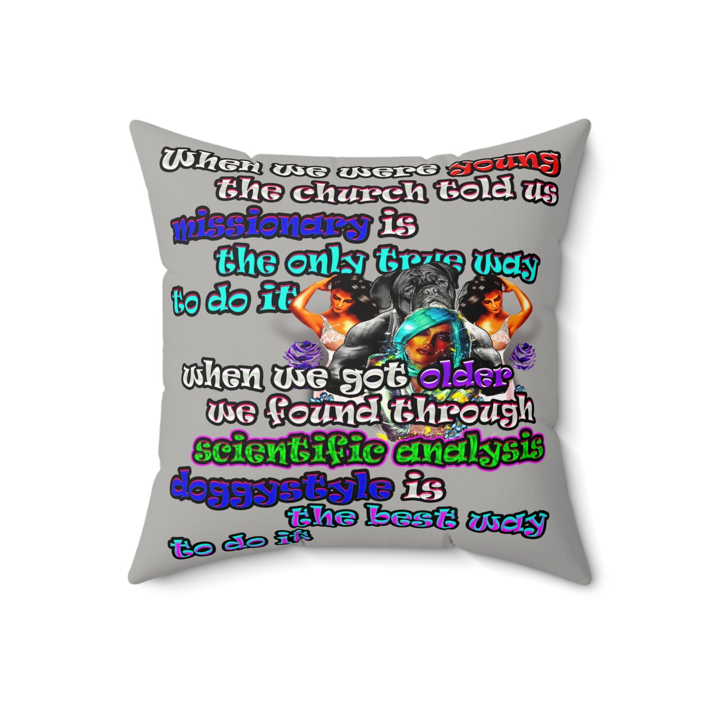 doggystyle - Faux Suede Square Pillow - (light grey)
