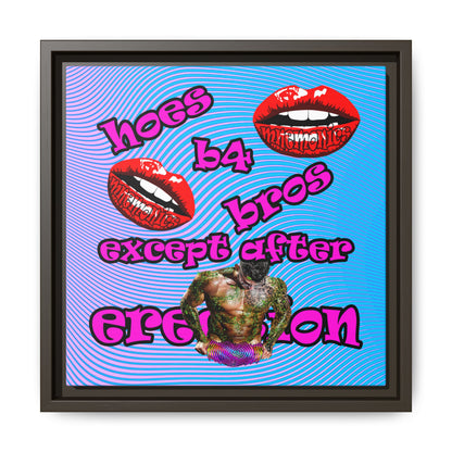 hoes b4 bros - framed canvas art (light blue-purple wave)