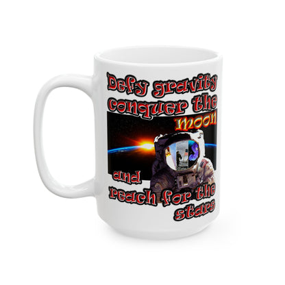 defy conquer reach - White Mug (white)