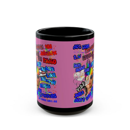 drop the beat - Black Mug (light pink)