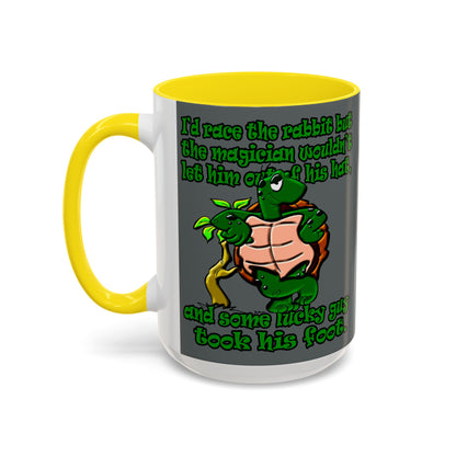 turtle race - Accent Mug (dark grey)