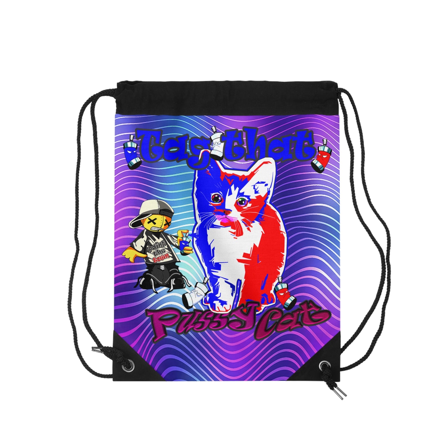 tag that - Drawstring Bag (purple wave)