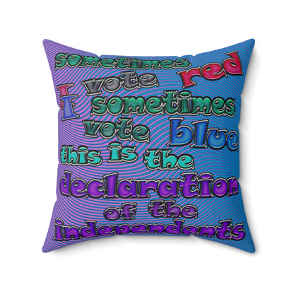 declaration of the independents - Faux Suede Square Pillow - (light blue-purple wave)