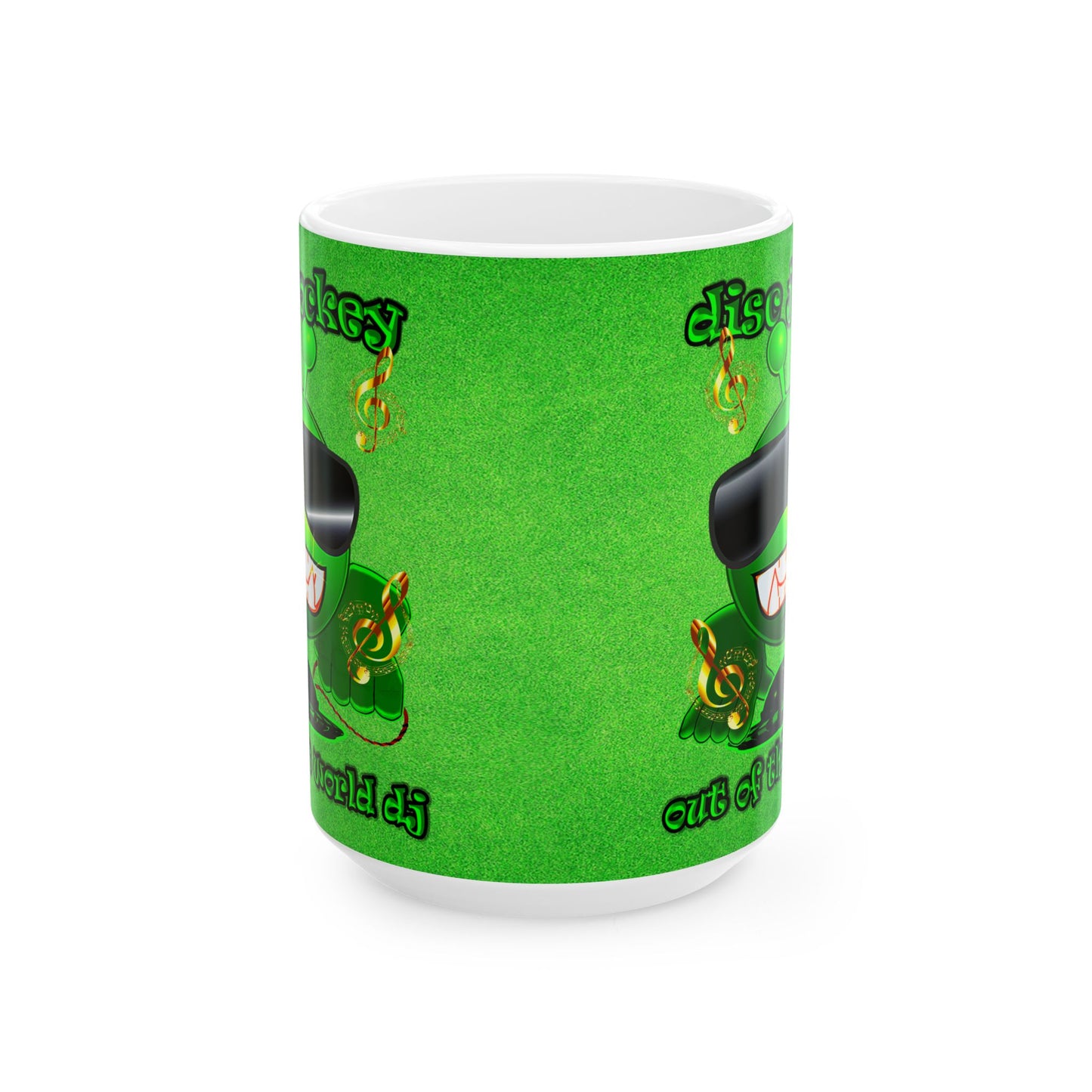 disc jockey - White Mug (green turf)