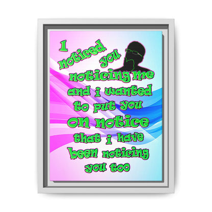 noticed you noticing - framed canvas art (light blue-pink wave)