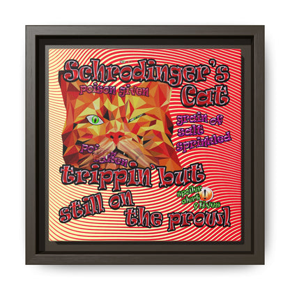 schrodinger's cat - framed canvas art (yellow-orange wave)