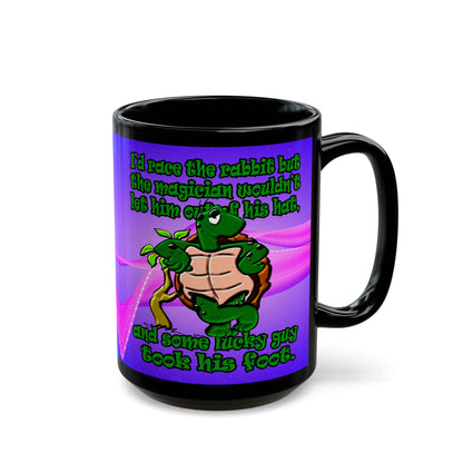 turtle race - Black Mug (purple-pink wave)