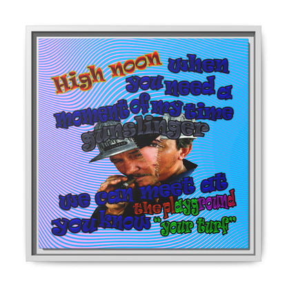 high noon - framed canvas art (light blue-purple wave)