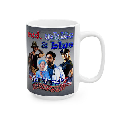 rw&b lives matter - White Mug (brushed nickel)