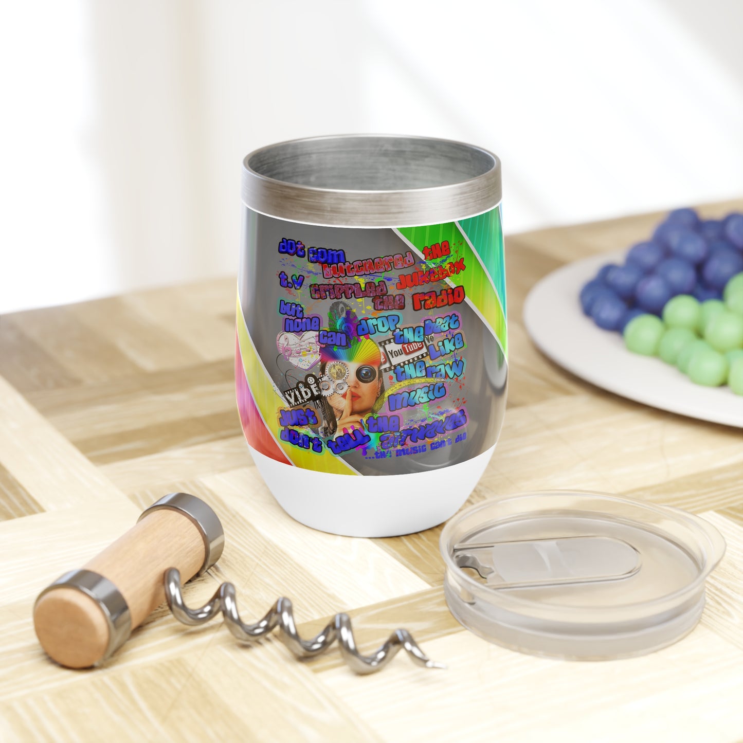 drop the beat - Chill Wine Tumbler  (rainbow split)