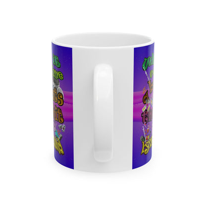 the bum's shit - White Mug (purple-pink wave)
