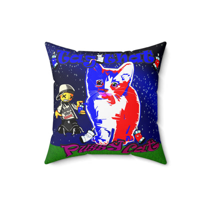 tag that - Spun Polyester Square Pillow - ('snoops' background)