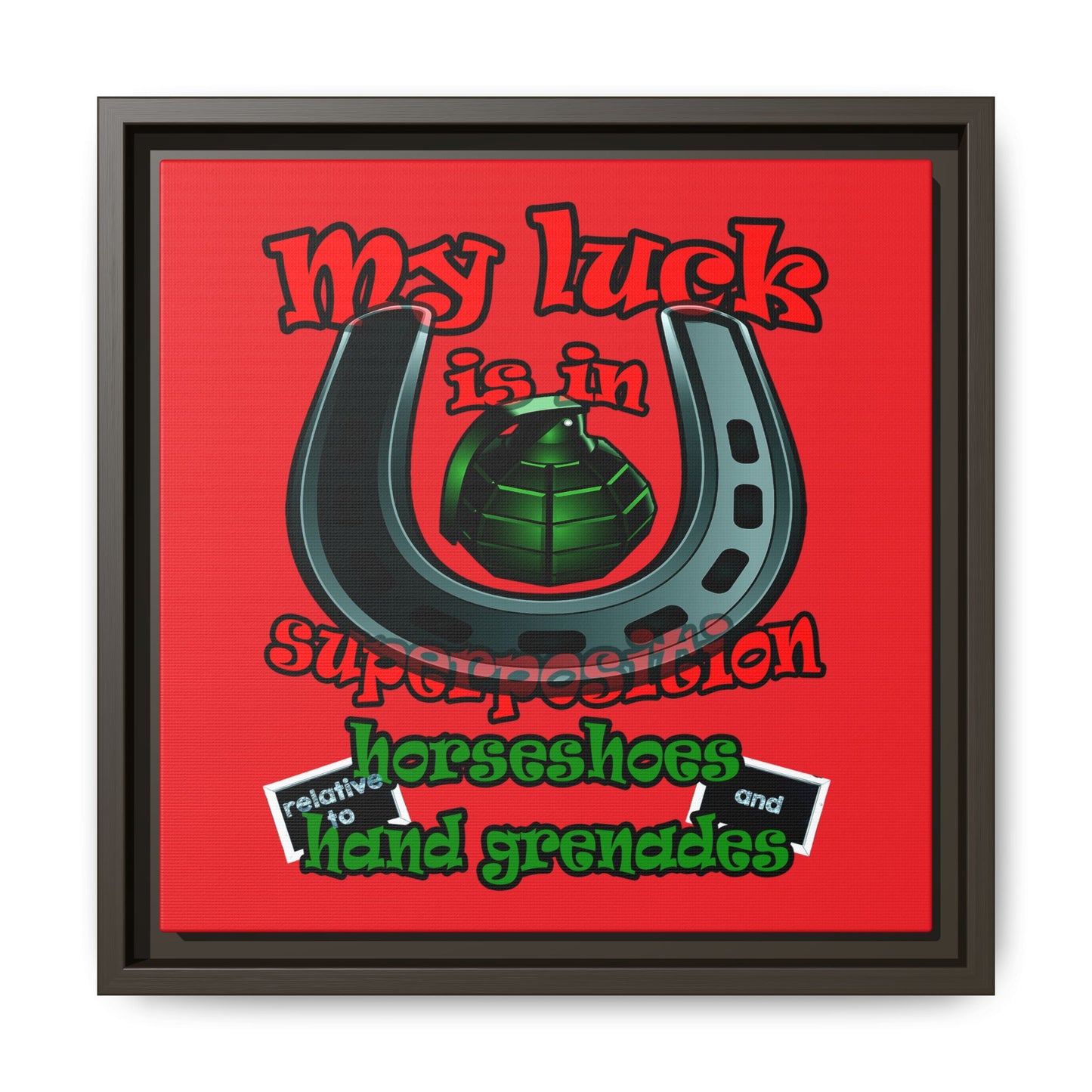 my luck - framed canvas art (red)