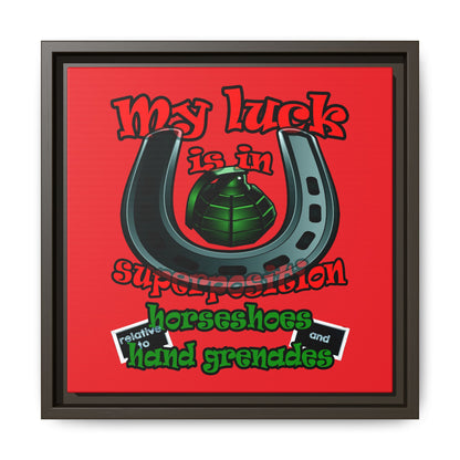 my luck - framed canvas art (red)