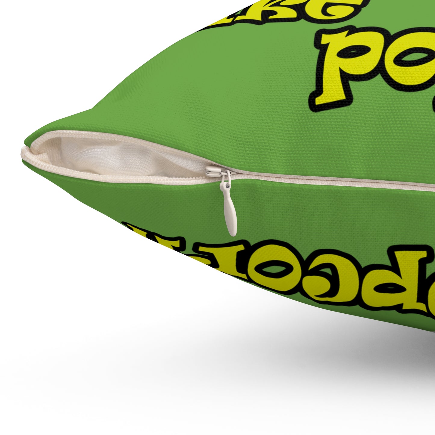 popping like popcorn - Spun Polyester Square Pillow - (green)