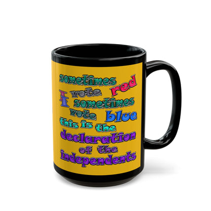 declaration of the independents - Black Mug (yellow)