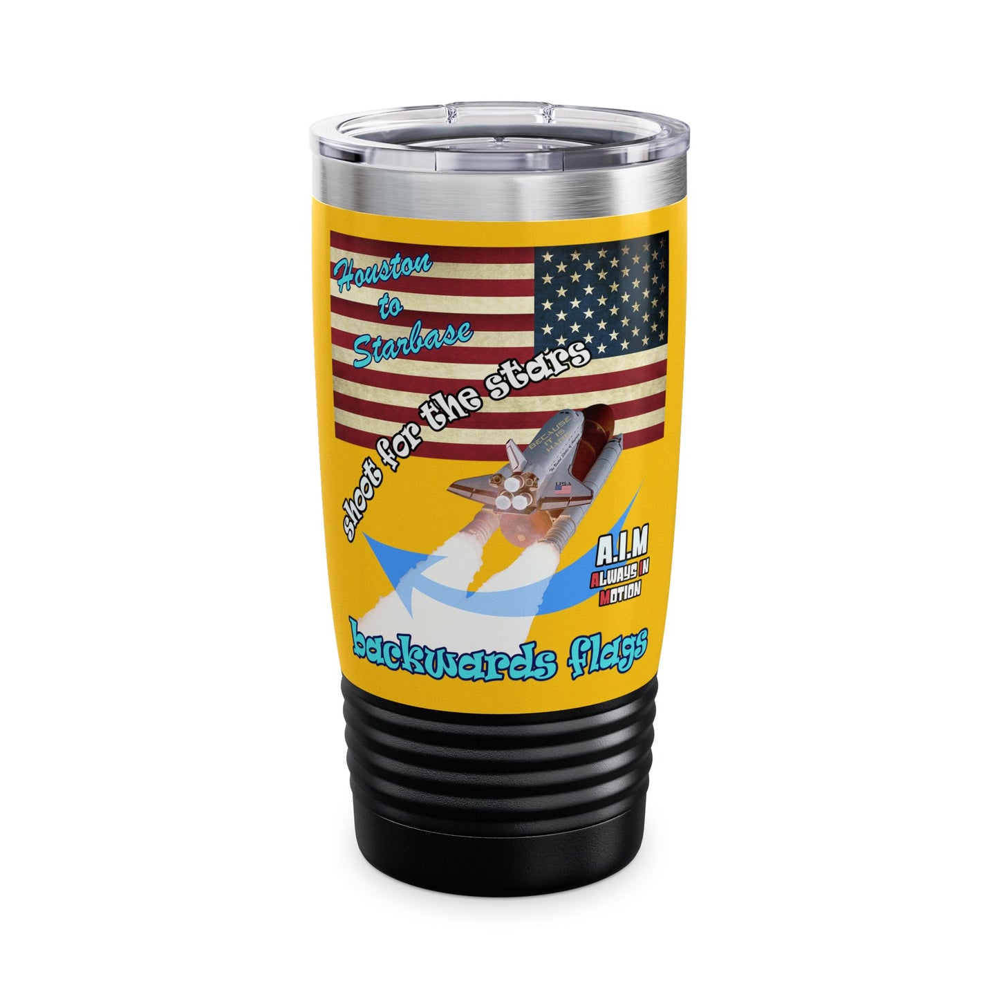 shoot for the stars - Ringneck Tumbler, 20oz (yellow)